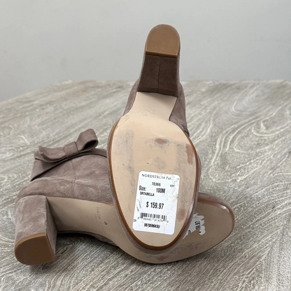 Kate Spade Suede Ankle Boots in Taupe, Women’s Size 10M, Like New